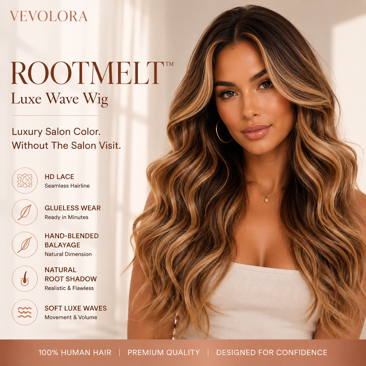VEVOLORA ROOTMELT™ Luxe Wave Wig