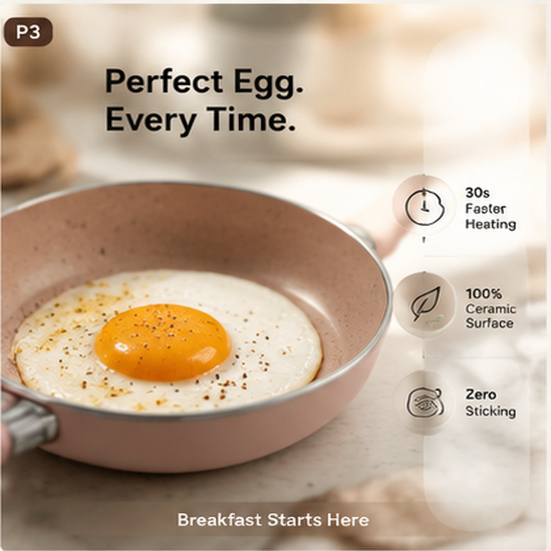 Perfect egg cooking in SOLOPAN ceramic skillet