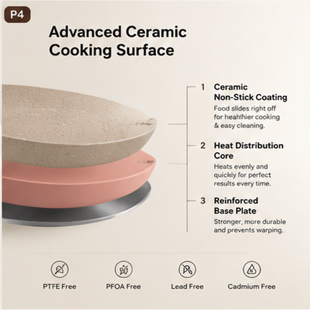 SOLOPAN advanced ceramic cooking surface features